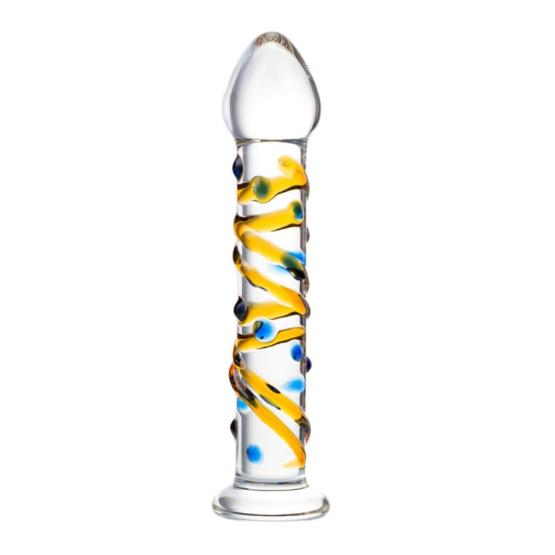 Sexus Glass Dildo, Yellow, 17.2cm