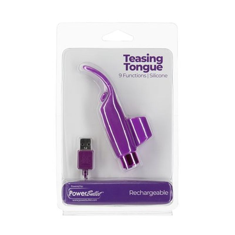 Power Bullet Teasing Tongue with Rechargeable Bullet, Purple