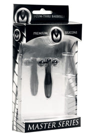 Master Series Silicone Cum-Thru Barbell Penis Plug, Black