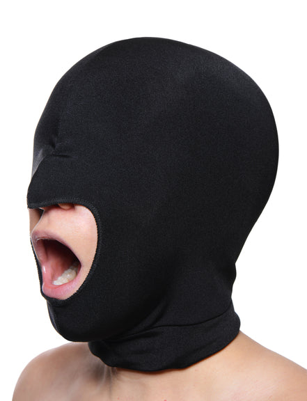 Master Series Blow Hole Open Mouth Spandex Hood, Black