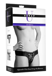 Strap U Domina Wide Band Strap On Harness, Black