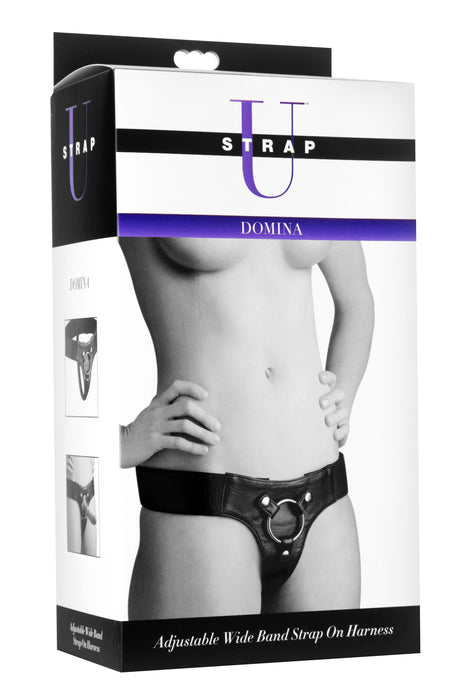 Domina Wide Band Strap On Harness Black - Strap U