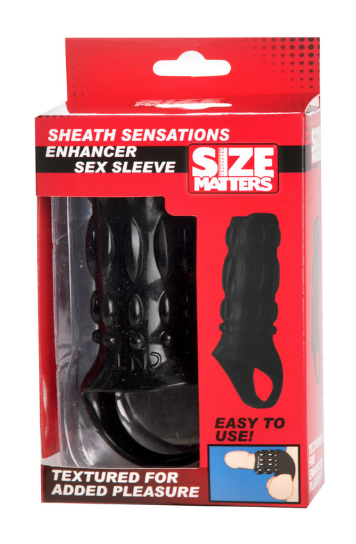 Size Matters Sheath Sensations Enhancer Sex Sleeve 4.5"/11.4cm, Black