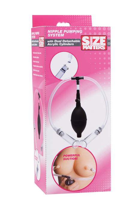 Size Matters Nipple Pumping System with Dual Cylinders, Clear