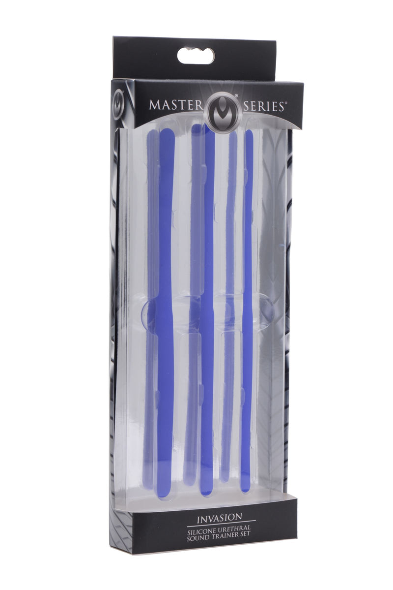 Master Series Invasion Silicone Urethral Sound Trainer Set, Blue