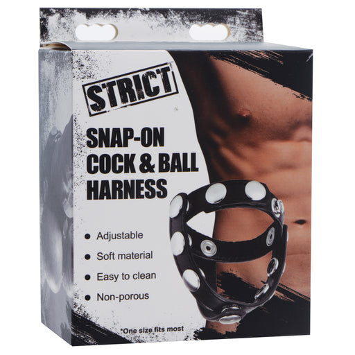 Strict Snap-On Cock And Ball Harness, Black