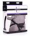 Strap U Pegging Dildo with Harness, 4" insertable, Black