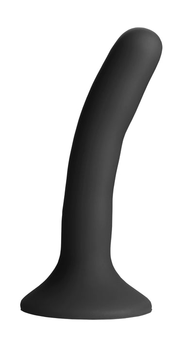 Strap U Pegging Dildo with Harness, 4" insertable, Black