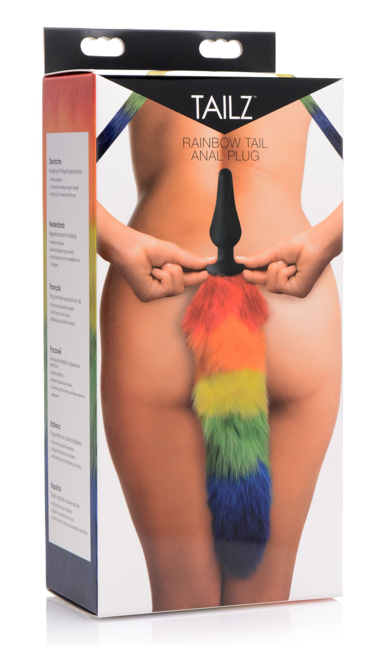 Tailz Rainbow Tail Silicone Butt Plug, 17"