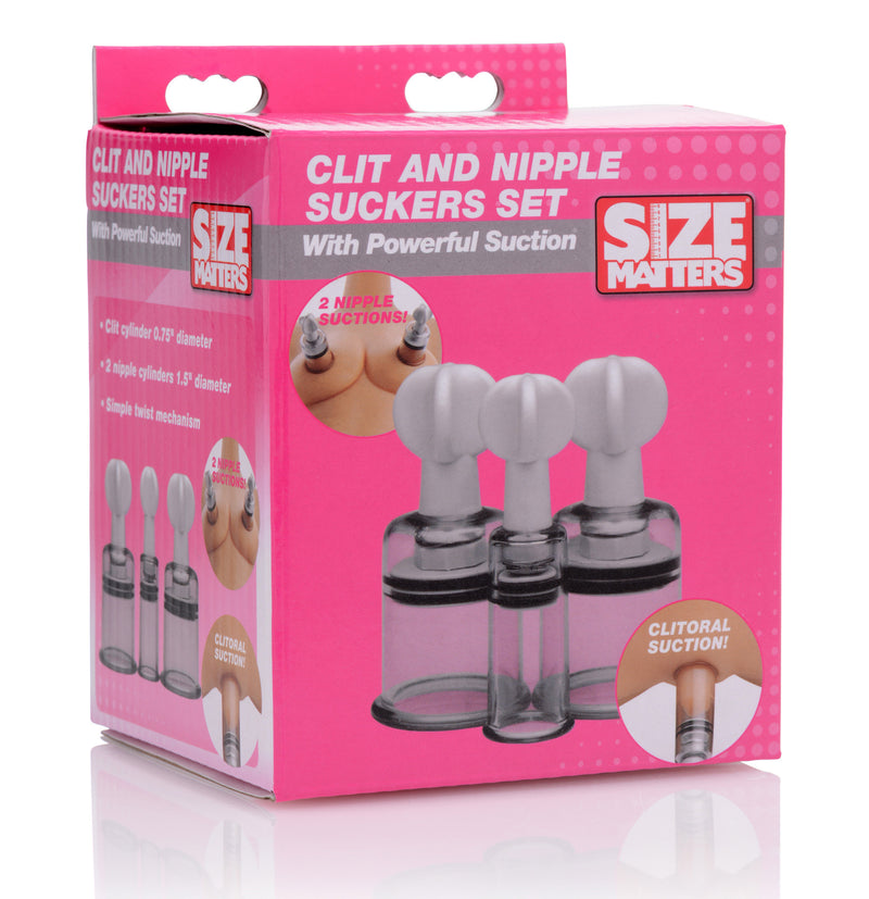 Size Matters Clit And Nipple Suckers Set, Clear