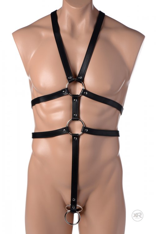 Strict Male Full Body Harness, 54", Black