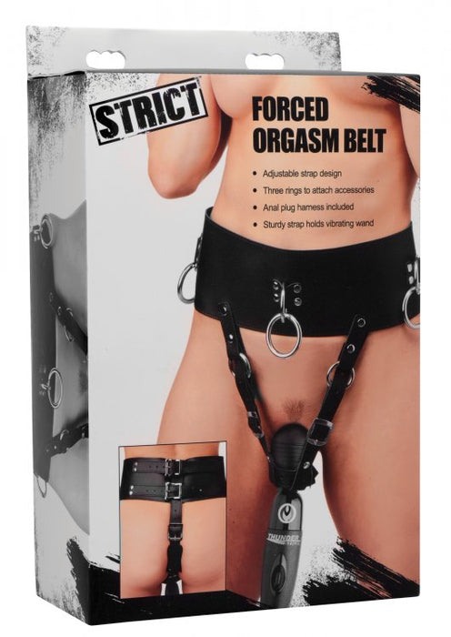 Strict Forced Orgasm Wand Holder Belt, Black