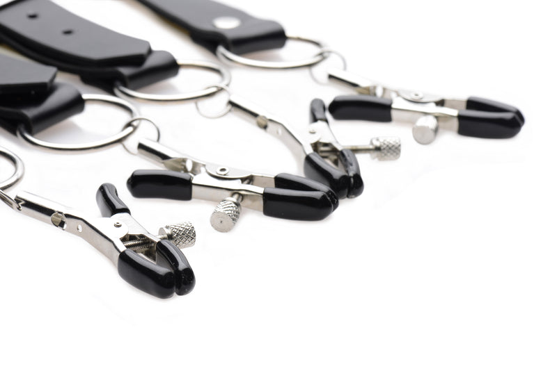Master Series Labia Spreader Straps with Clamps, Black