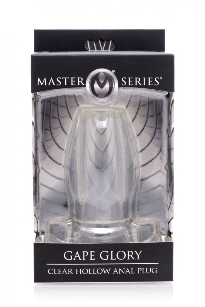 Master Series Gape Glory Large Hollow Anal Plug, Clear