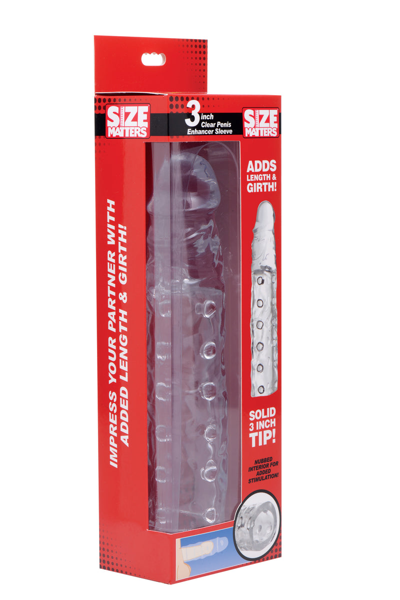 Size Matters 3"/8cm Penis Enhancer Sleeve, Clear