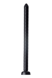 Hosed Ribbed Hose Dildo, 19in/48cm, Black