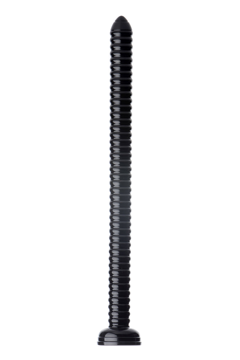 Hosed Ribbed Hose Dildo, 19in/48cm, Black