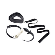 Tailz Puppy Play Set inc Gag, Plug, & Collar, Black