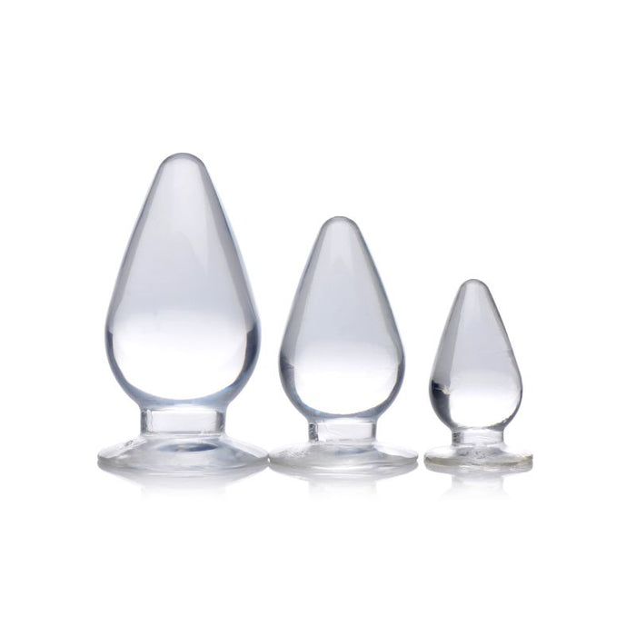 Master Series Triple Cones 3-piece Anal Plug Set, Clear