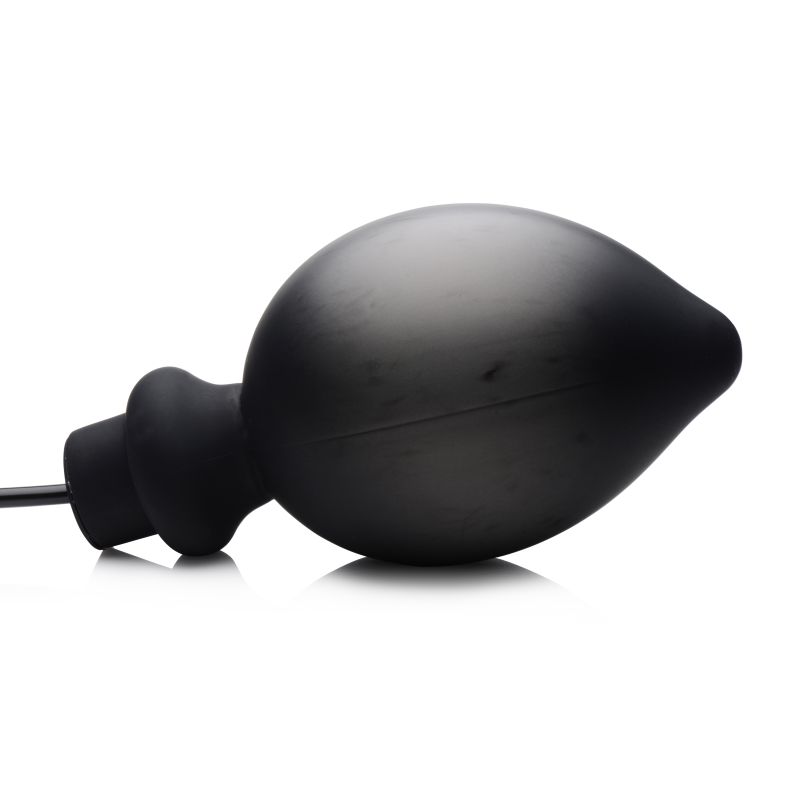Master Series Ass Pand Large Inflatable Silicone Plug, Black