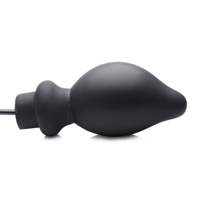 Master Series Ass Pand Large Inflatable Silicone Plug, Black