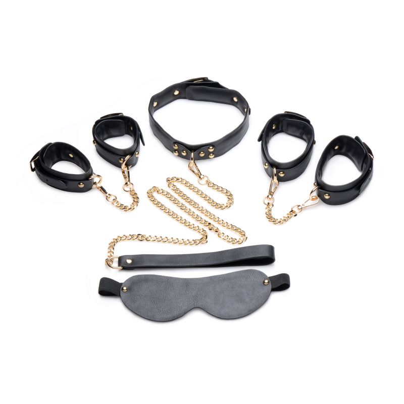 Master Series Golden Submission Bondage Set, Black