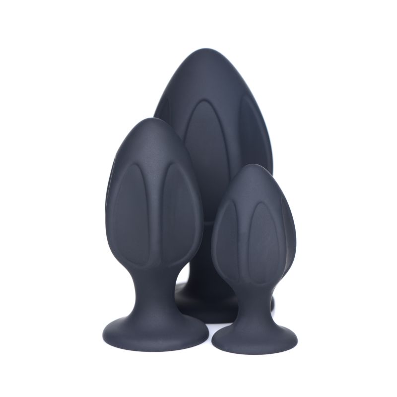Master Series Triple Juicers Silicone Anal Plug Set, Black