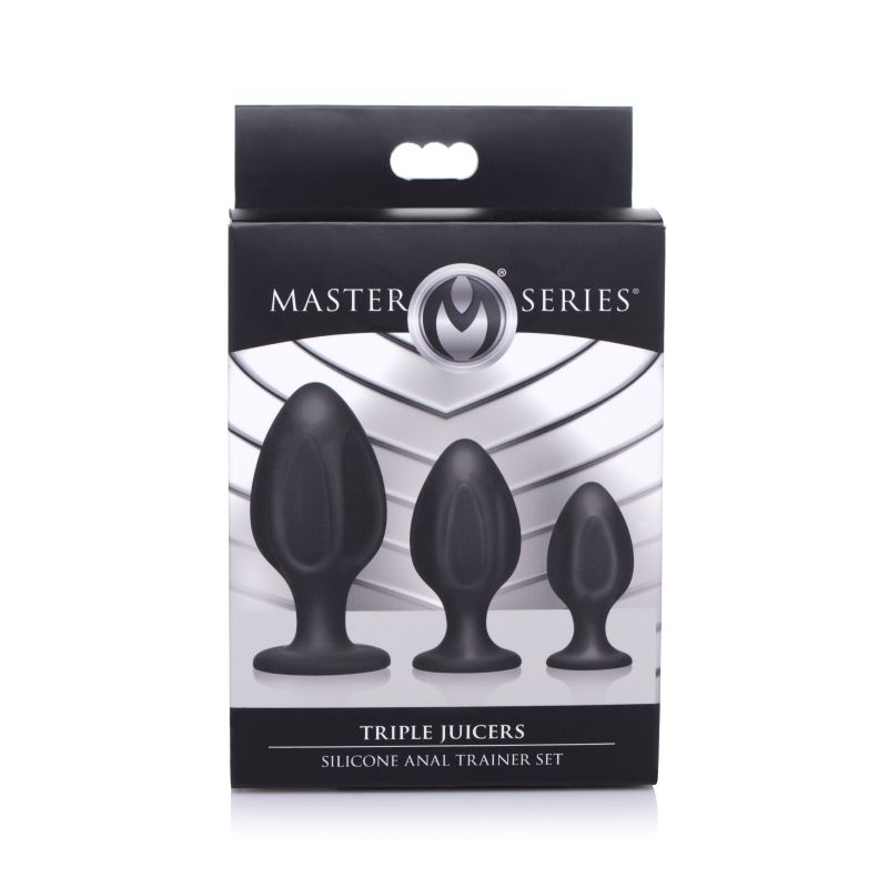 Master Series Triple Juicers Silicone Anal Plug Set, Black