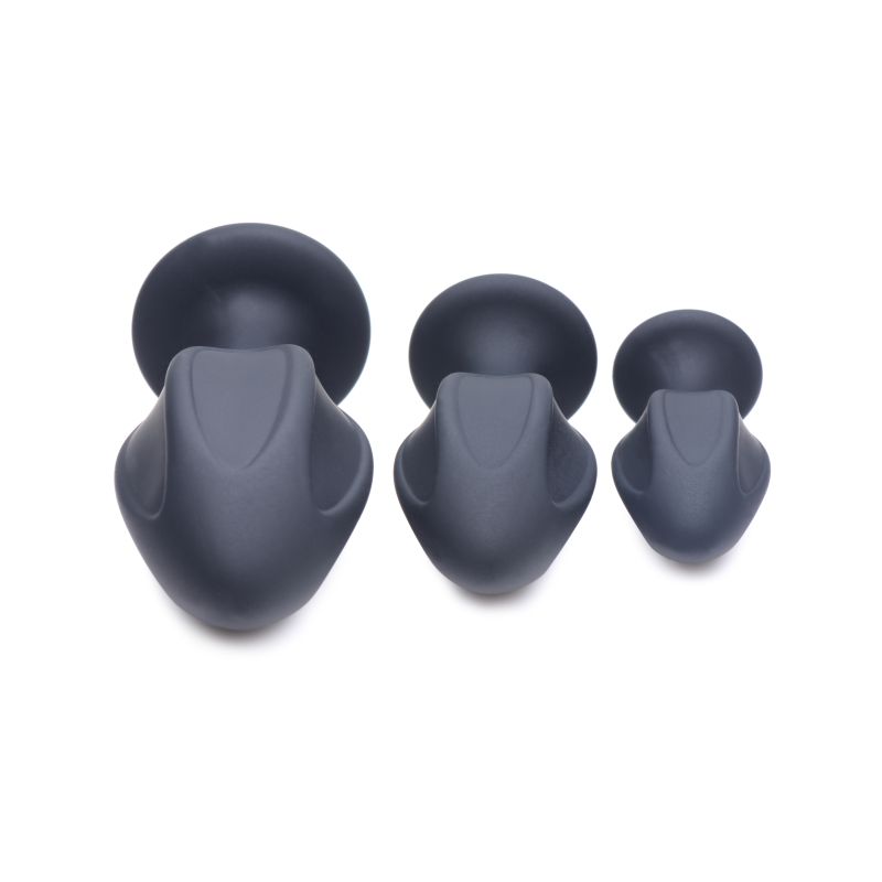 Master Series Triple Juicers Silicone Anal Plug Set, Black