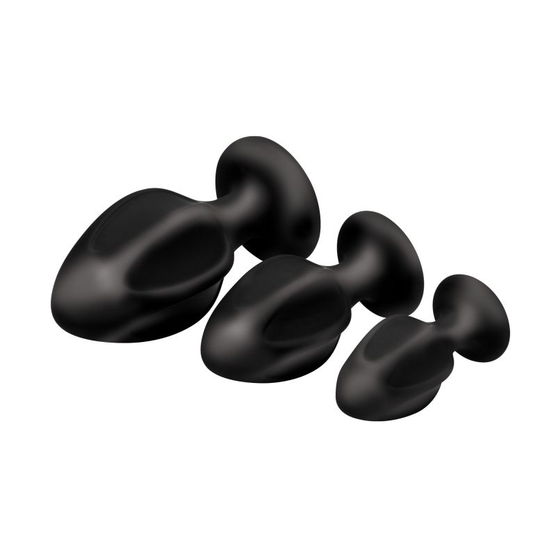 Master Series Triple Juicers Silicone Anal Plug Set, Black