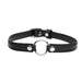 Master Series Sex Pet Leather Choker with Silver Ring, Black