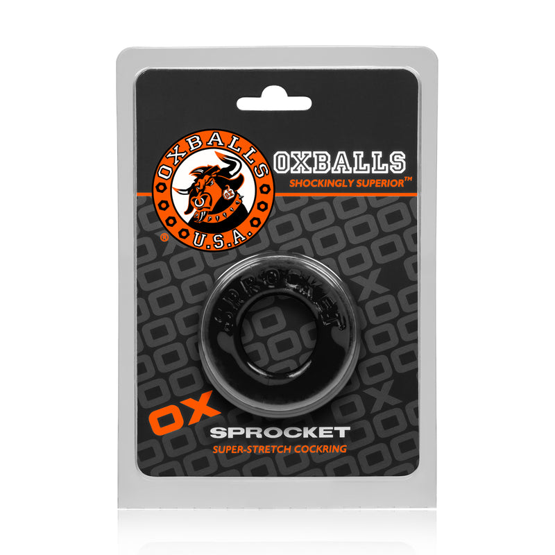 OxBalls Sprocket Cockring, Black/Clear/Blue