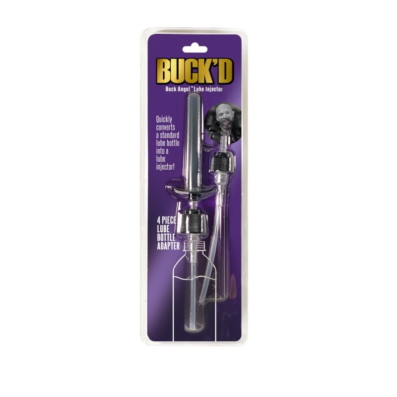 Buck'd Lube Injector, 4-piece Bottle Adapter, Black