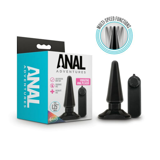 Blush Novelties Anal Adventures Vibrating Anal Pleaser + Remote, 4"/10cm