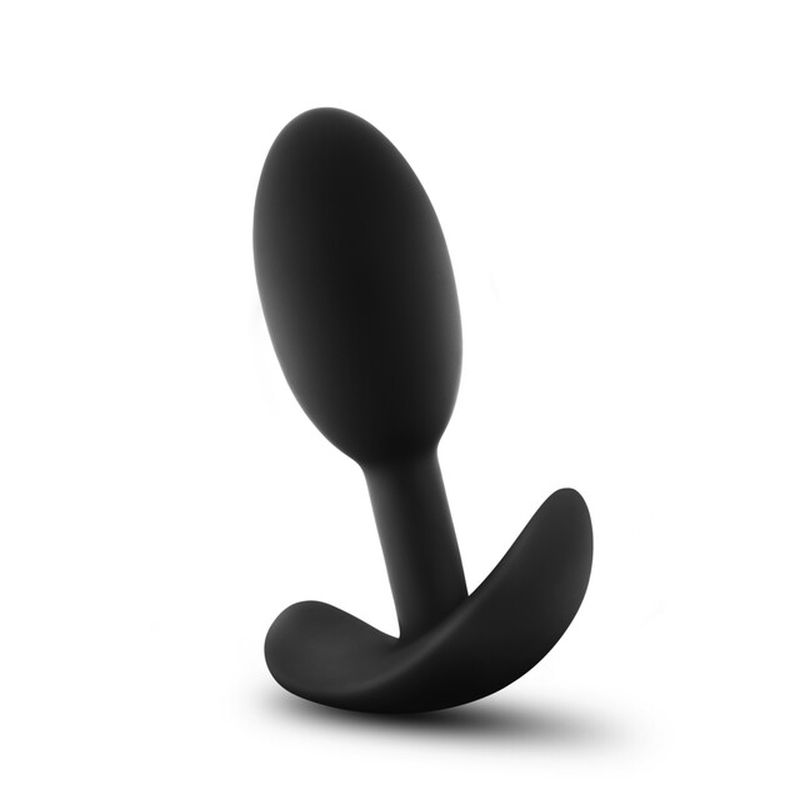 Anal Adventures Platinum Vibra Slim Anal Plug, 3"/7.6cm, Black
