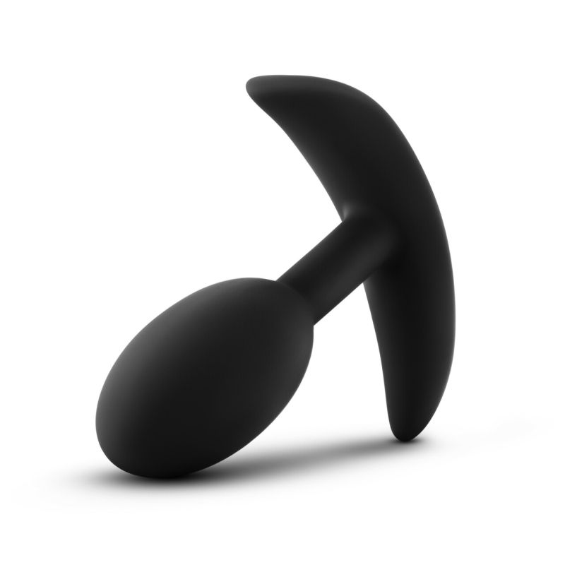 Anal Adventures Platinum Vibra Slim Anal Plug, 3"/7.6cm, Black