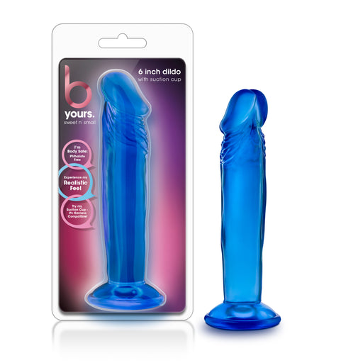 B Yours Sweet N Small Dildo, 6"/15cm, Blue