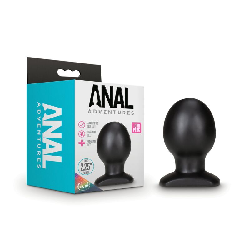 Blush Novelties Anal Adventures Orb Butt Plug, Black