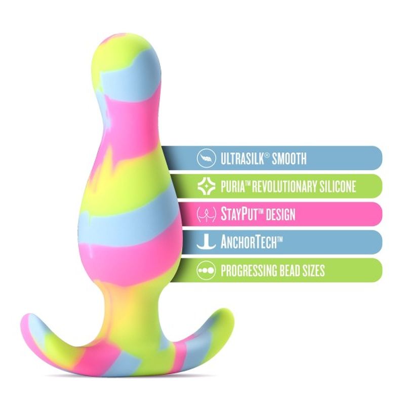 Avant Kaleido Lime Butt Plug, Rainbow