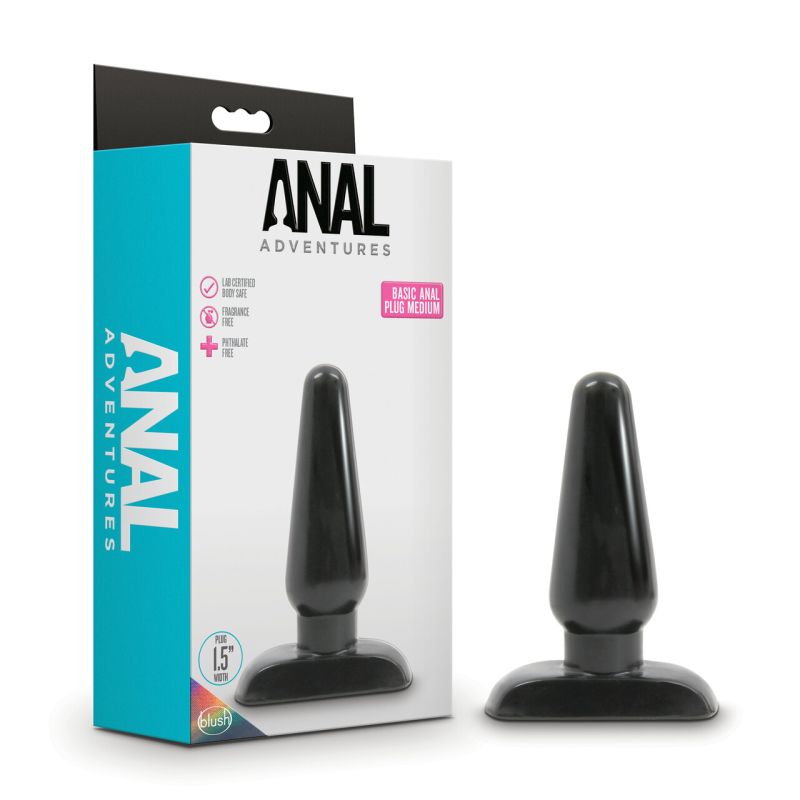 Anal Adventures. Basic Anal Plug Medium. 1.5" width.