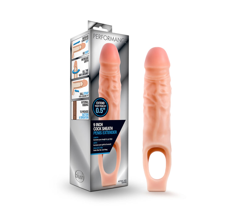 Performance 9in/23cm Cock Sheath Penis Extender Vanilla