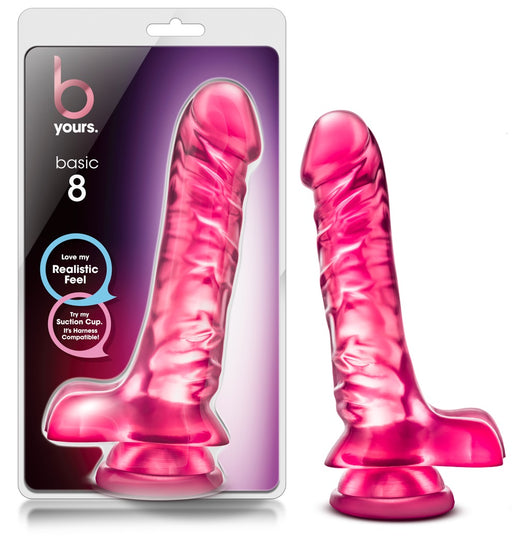 B Yours Basic 8 Dildo, 9"/23cm, Pink