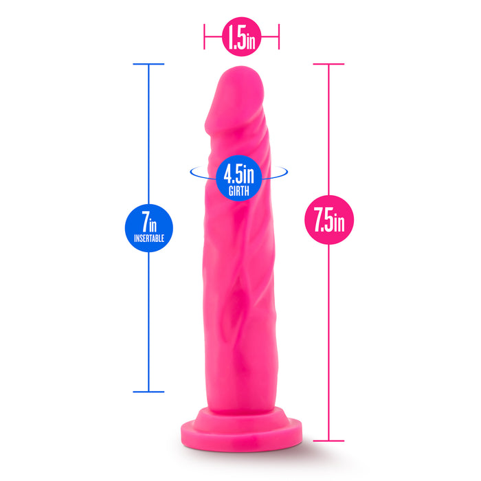 Neo Dual Density Cock Neon 7.5in Pink