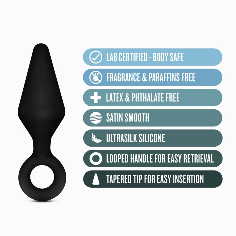 Blush Anal Adventures Platinum Silicone Loop Plug Kit, Black