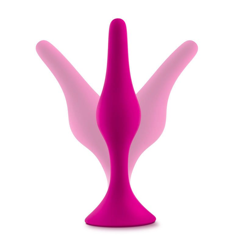 Luxe Beginner Butt Plug 3-Piece Kit, Pink/Black