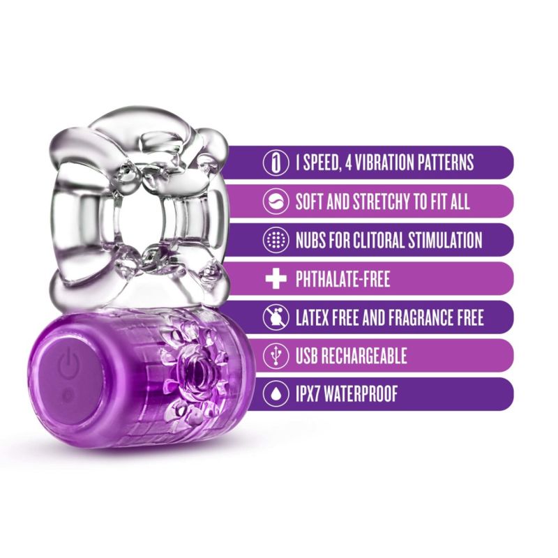 Play with Me Pleaser Rechargeable Cock Ring, Purple