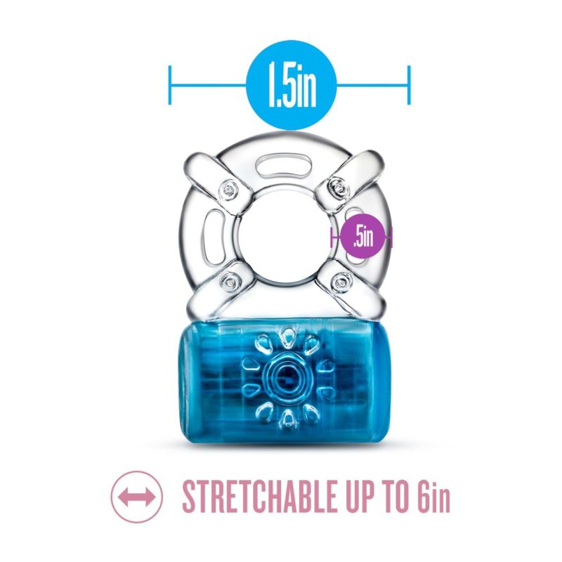 Play with Me Pleaser Rechargeable Cock Ring, Blue