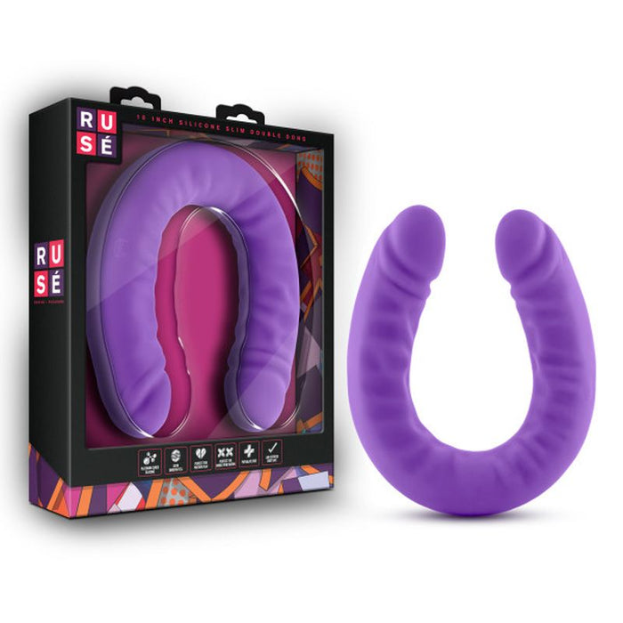 Ruse Silicone Slim 18in Purple Double Dong