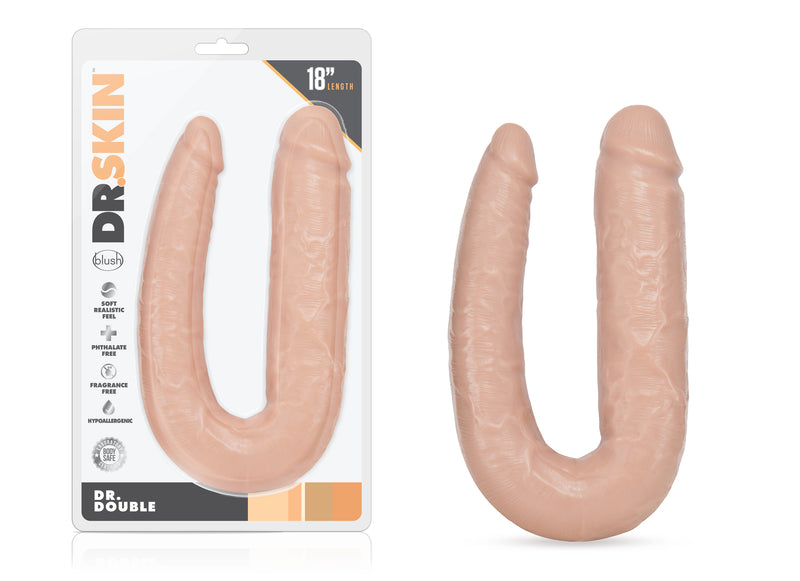 Dr Skin Dr Double Dildo, 18"(46cm), Vanilla