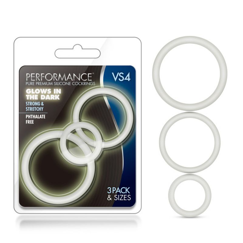 Performance Silicone Cock Ring 3-Piece Set, White